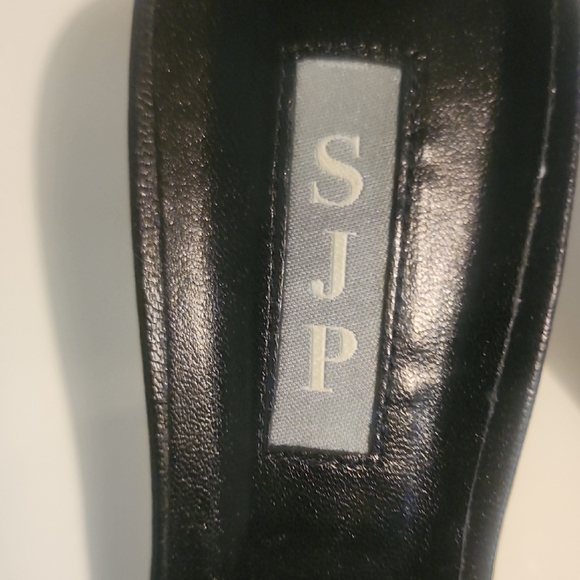 SJP Sarah Jessica Parker Black Rhinestone Embellished Mules Size 39 1/2 - Picture 2 of 7